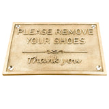 Please Remove Your Shoes bronze Signs