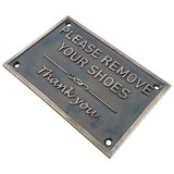 Please Remove Your Shoes bronze Signs