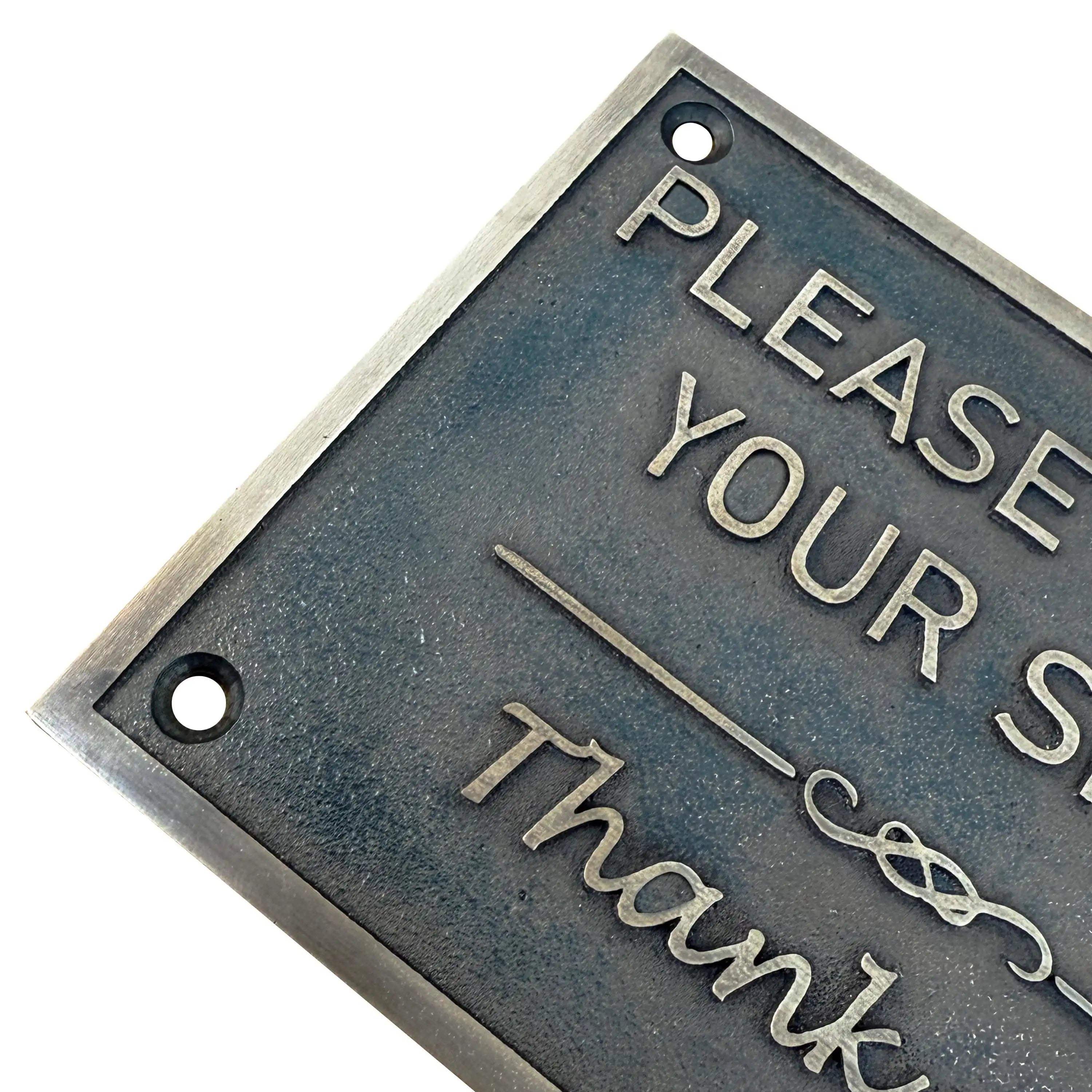Please Remove Your Shoes bronze Signs