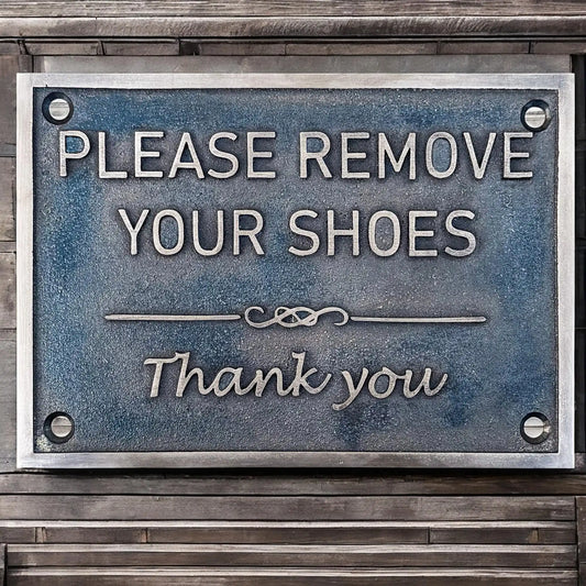 Please Remove Your Shoes bronze Signs