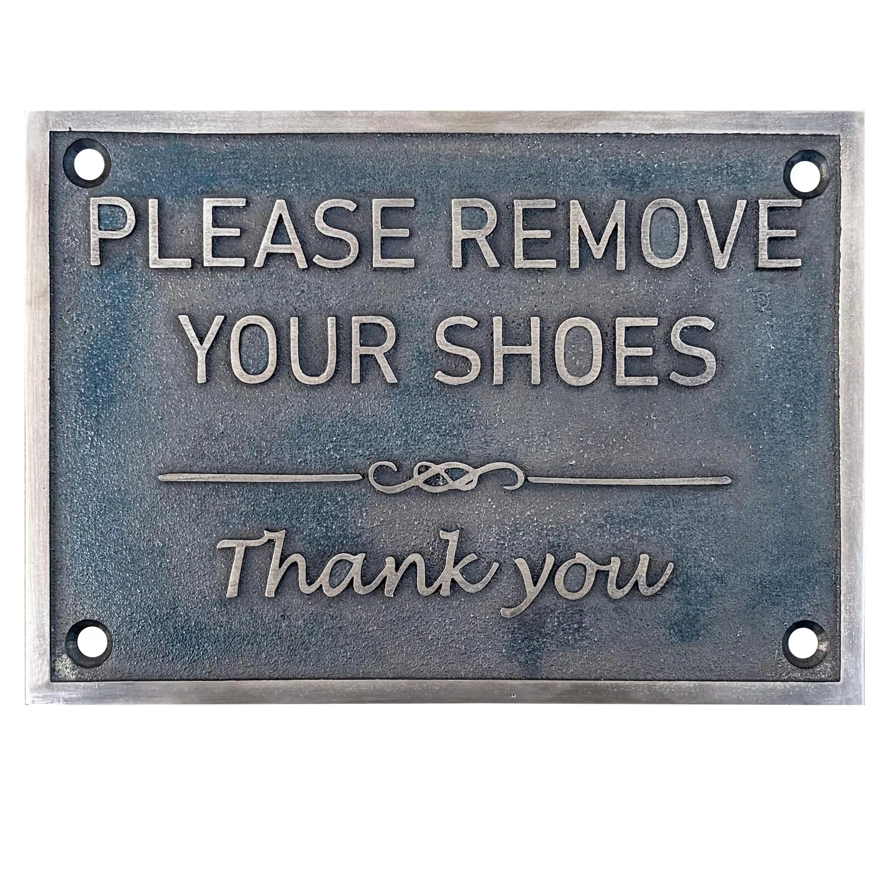 Please Remove Your Shoes bronze Signs