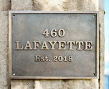 Custom bronze address sign made from solid bronze for home exterior