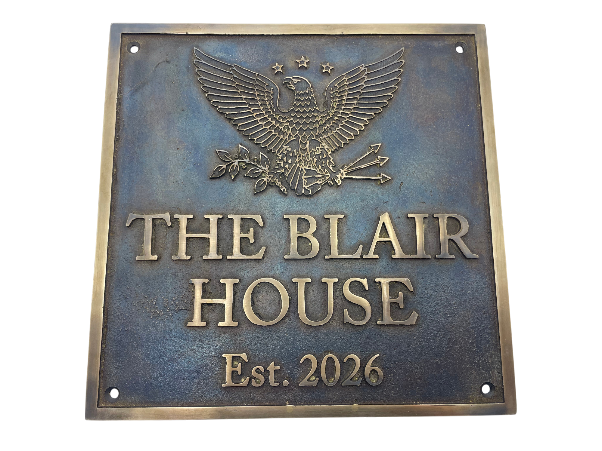  custom bronze metal address plaque Oil-rubbed finish