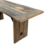 Wooden bench with a rustic design on a white background