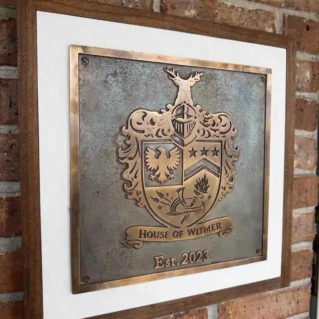 Custom Bronze plaque - Family Crest Plaques , Cast Bronze Plaques