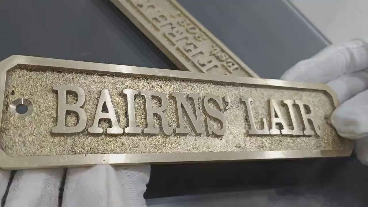 Brass Plaques - Brass Door Sign with Custom Text , Name Plates, Vintage Brass Sign