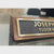 Nameplate for desk with wooden base