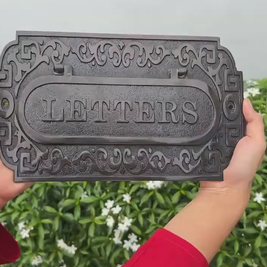 Personalized Cast Bronze Mail Slot – Custom Engraved Door Letter Plate